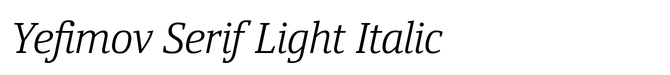 Yefimov Serif Light Italic image